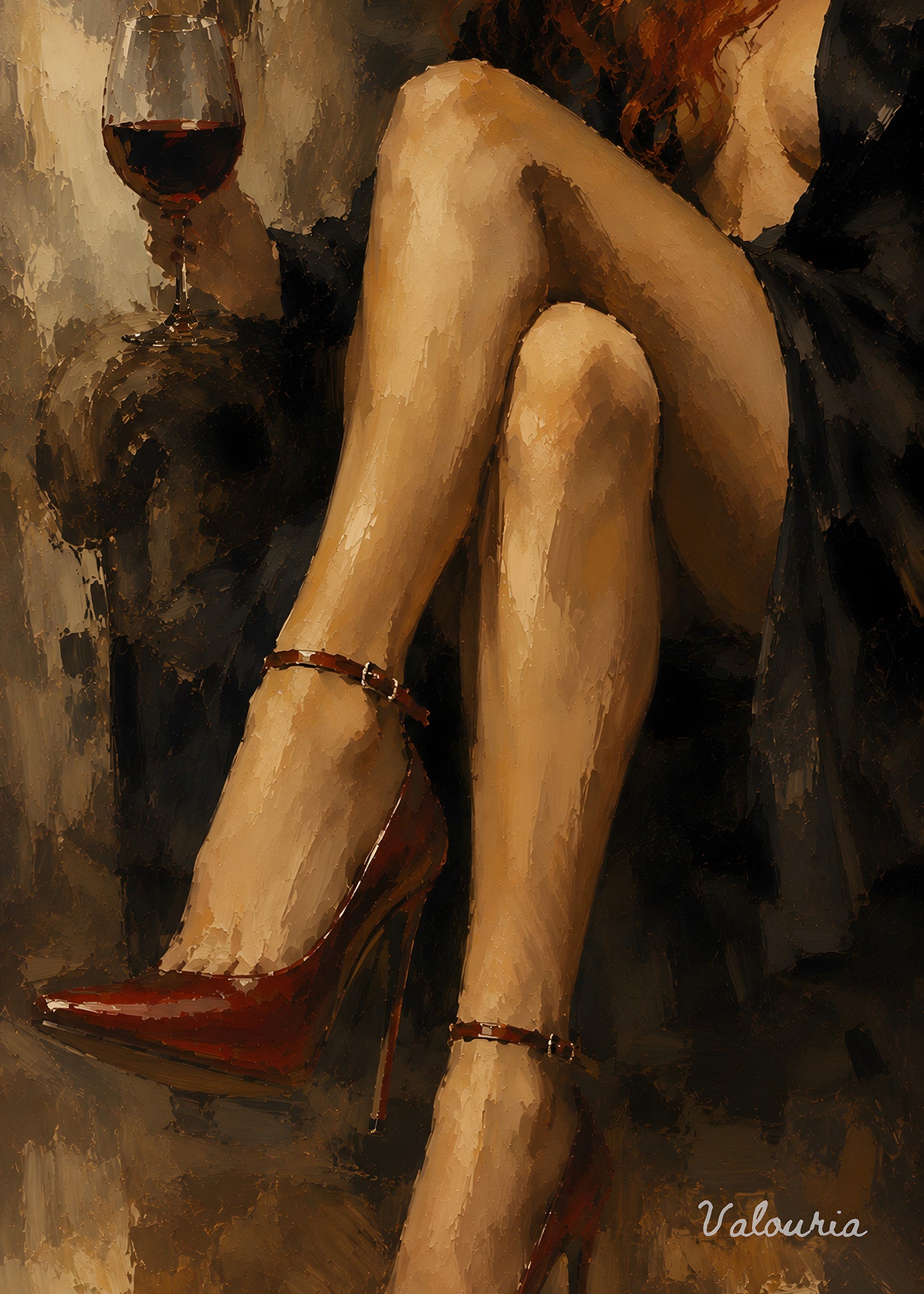 This One with the red heels and wine | Digital Download